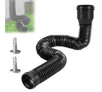 Canaux de Toit, Tuyau de Descente, Extension de Gouttières 150 cm Extensions de Tuyaux de Découverte Rainpale, Kit Flexible, Fossé de Pluie, Extension de la Pelouse (1 Noir)