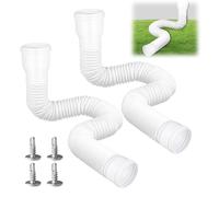 Canaux de Toit, Tuyau de Descente, Extension de Gouttières 150 cm Extensions de Tuyaux de Découverte Rainpale, Kit Flexible, Fossé de Pluie, Extension de la Pelouse-2 Blancs