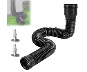Canaux de Toit, Tuyau de Descente, Extension de Gouttières 150 cm Extensions de Tuyaux de Découverte Rainpale, Kit Flexible, Fossé de Pluie, Extension de la Pelouse (1 Noir)