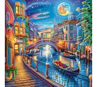 Canaux de Venise at Night 100 Pièces Puzzle pour Ado en Carton Anti-Déchirure Facile Débutant Jeu De Société Soirée Entre Amis Cadeau Anniversaire Petit Prix 28x28cm