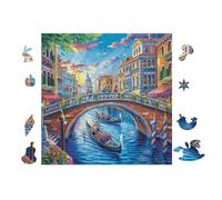 Canaux de Venise with Gondolas 100 Pièces Puzzle Expert Confirmé en Carton Anti-Déchirure Très Difficile Haute Difficulté Motif Complexe Idée Cadeau Anniversaire Premium 28x28cm