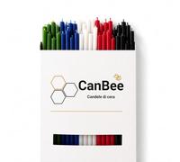 CanBee Lot de 40 bougies fines multicolores en cire d'abeille naturelle 21 cm x 6,5 mm - Longue durée de combustion propre sans fumée - Idéales pour rituels, méditation et yoga