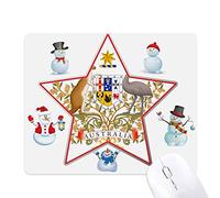 Canberra Australia National Emblem Christmas Snowman Family Star Mouse Pad