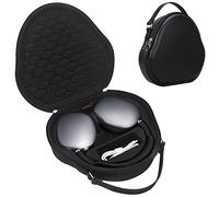 Canboc airpods Max Cas de téléphone pour Apple airpods Max Casque Rigide Smart Headphone Cas Espace supplémentaire pour Les câbles Adapter Chargeur Upgrade Noir (PU)
