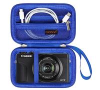 Canboc Carrying Case pour Canon PowerShot G7 X Mark II / G7X Mark III Caméra numérique 4K Vlogging, Point et Shoot 4K Sac Caméra Vidéo, Poche Mesh Zipper Convient à câble USB, Batteries, Bleu
