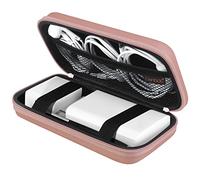 Canboc Carrying Travel Pouch MacBook Charger Case for MacBook Accessories, Charging Cords, Air Power Adapter, iPhone Charger, USB Cable Organizer for Earbuds, Battery Pack, USB Hub, Rose Gold