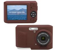 Canboc Étui de Protection pour Appareil Photo numérique Kodak PIXPRO FZ45, Housse Souple en Silicone FZ45 avec Cache Objectif Amovible, Marron (étui Seul)