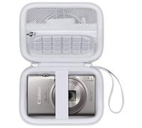Canboc Etui de Transport pour Appareil Photo numérique Canon PowerShot ELPH 360, câble de Poche Mesh, Batteries, Blanc (étui Seulement)