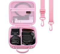 Canboc Etui de Transport pour Canon EOS 2000D/ 4000D/ R50/ Sony Alpha ZV-E10/ ZV-E10K/ ZVE10 II/ZV-E1/ 7 IV/ 7R V/ 6700 Caméra sans Miroir, Sac d'appareil Photo avec bandoulière et 3 diviseurs, Rose