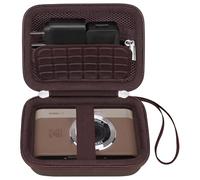 Canboc Etui de Transport pour Kodak PIXPRO C1 Caméra numérique Zoom/Canon Ixus 285 HS A/Ixus 285 HS Caméra numérique, câble de Poche Mesh, Adaptateur, Carte SD, Marron (étui Seulement)