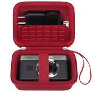 Canboc Etui de Transport pour Kodak PIXPRO C1 Caméra numérique Zoom/Canon Ixus 285 HS A/Ixus 285 HS Caméra numérique, câble de Poche Mesh, Adaptateur, Carte SD, Rouge(étui Uniquement)