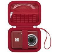 Canboc étui de Transport pour Kodak PIXPRO FZ55 / FZ45 16 MP caméra numérique, FZ55 vidéo Vlogging Sac de caméra, câble de Poche en Maille, Carte SD, Rouge (étui Seulement)