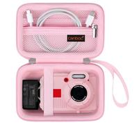 Canboc Etui de Transport pour Kodak PIXPRO WPZ2 Appareil Photo numérique imperméable Robuste, Sac d'appareil Photo sous-Marin, Poche en Maille Convient à câble USB, Batterie, Adaptateur, Rose