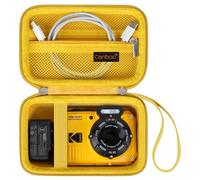 Canboc Etui de Transport pour Kodak PIXPRO WPZ2 Appareil Photo numérique imperméable Robuste, Sac d'appareil Photo sous-Marin, Poche en Maille Convient à câble USB, Batterie, Adaptateur, Jaune
