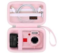 Canboc Etui de Transport pour Kodak PIXPRO WPZ2 Appareil Photo numérique imperméable Robuste, Sac de caméra de Photographie sous-Marine, Poche en Maille Convient à câble USB, Batterie, gelée Rose