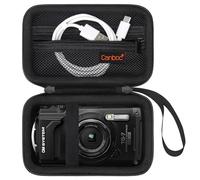 Canboc étui de Transport pour Om System Tough TG-7 / TG-6 caméra sous-Marine, Sac de caméra imperméable, Poche Maille à Fermeture éclaire Convient câble USB, Batteries, Noir (étui Seulement)