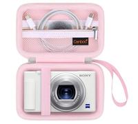 Canboc étui de Transport pour Sony ZV-1 / ZV-1F / ZV-1 II Appareil Photo numérique pour Les créateurs de Contenu, Sony ZV1 Sac d'appareil Photo, Poche en Maille Convient câble, Batteries, gelée Rose