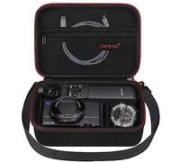 Canboc étui de Transport pour Sony ZV-1F / ZV-1 / ZV-1II Vlog numérique et Vlogger Kit d'accessoires trépied, Sac de Rangement de Voyage avec Sangle, câble de Poche en Maille, Noir