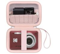 Canboc Etui Dur pour Kodak PIXPRO FZ55 / FZ45 / FZ43 / FZ53 caméra numérique 16MP, Sac de caméra Vlogging, câble de Poche à Fermeture éclaire, Carte SD, Rose (Uniquement Le Cas)