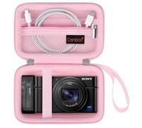 Canboc étui Portable pour Appareil Photo numérique Compact Sony rx100 VII / rx100 VI / rx100 V / rx100 IV / rx100 III, Sac pour caméra Fool, Poche zippée en Maille, Rose