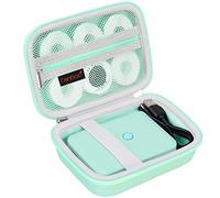 Canboc Jadens D110 Étiquette Maker Étui de Transport Rigide, Portable Bluetooth Étiquette imprimante boîte, Zip Sac en Filet pour étiquettes Papier et câble de Charge, Vert
