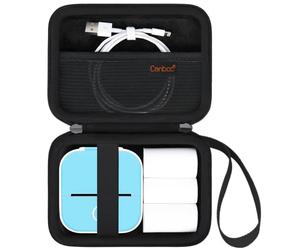 Canboc Portable Case Compatible avec m02 / t02 Mini imprimante Autocollant imprimante, Pocket Thermique Bluetooth Autocollant Maker Box pour Papier Thermique,Noir