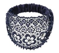 Canca en dentelle - large étirement floral, turban élastique perle | tissu respirant doux, poignée non slip pour femmes filles yoga gym danse à la mode porter décontracté boho pour capell