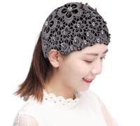 Canca en dentelle - large étirement floral, turban élastique perle | tissu respirant doux, poignée non slip pour femmes filles yoga gym danse à la mode porter décontracté boho pour capell