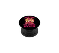 Cancer Chose The Wrong Witch Halloween Breast Cancer Ribbon PopSockets PopGrip Adhésif