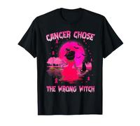 Cancer Chose The Wrong Witch Halloween Breast Cancer T-Shirt