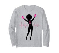 Cancer du Sein Black Girl Magic Afro Femmes Peau Marron Manche Longue