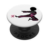 Cancer du Sein Black Girl Magic Afro Femmes Peau Marron PopSockets PopGrip Adhésif