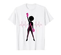 Cancer du Sein Black Girl Magic Afro Femmes Peau Marron T-Shirt