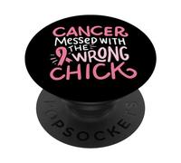 Cancer du Sein en Octobre Rose avec Le Mauvais Poussin PopSockets PopGrip Adhésif