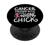 Cancer du Sein en Octobre Rose avec Le Mauvais Poussin PopSockets PopGrip Adhésif