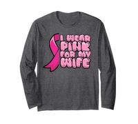 Cancer du Sein Épouse Combattre Porter Le Ruban Pink Manche Longue