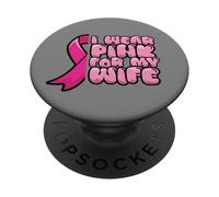 Cancer du Sein Épouse Combattre Porter Le Ruban Pink PopSockets PopGrip Adhésif
