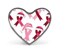 Cancer du sein Noël Chapeau de Père Noël Ruban Amour Coeur Badge Épingles en métal Broches Épingles à revers pour la décoration de vêtements