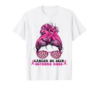 Cancer du Sein Octobre Rose T-Shirt Graphique avec Valeur, Homme, Blanc, L
