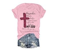 Cancer du Sein T-Shirt Femme Flottant Femme Chic Elegant Fluide Lutte Sensibilisation Octobre Rose Tee Shirts Sensibilisation Cancer du Sein