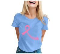 Cancer du Sein Tee Shirt Octobre Rose, Femme Ruban Rose de Sensibilisation au Cancer du Sein d'Octobre T-Shirt Pas Cher T Shirt Femme Grande Taille Sexy La Rosée Lot #8
