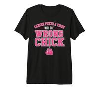 Cancer Picked A Fight with The Wrong Chick Breast Cancer T-Shirt Haut de Gamme