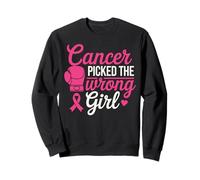 Cancer Picked The Wrong Girl Pink Boxing Glove Sweatshirt