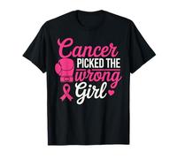 Cancer Picked The Wrong Girl Pink Boxing Glove T-Shirt