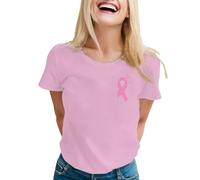 Cancer Sein T-Shirts Femme Pensée Positive Ruban Femmes Inspirants Contre Oversize Très Large Projet Caritatif Cadeau T-Shirt Unisexe Sensibilisation Awareness pour Soutien Survivantes