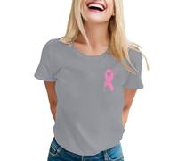 Cancer Sein T-Shirts Femme Pensée Positive Ruban Femmes Inspirants Contre Oversize Très Large Projet Caritatif Cadeau T-Shirt Unisexe Sensibilisation Awareness pour Soutien Survivantes
