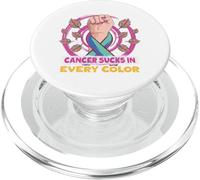 Cancer Sucks in Every Color Fighter | Combattez Le Cancer PopSockets PopGrip pour MagSafe
