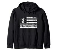 Cancer Survivor Proud Drapeau américain américain Patriotique rétro Sweat à Capuche