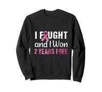 Cancerversaire du Sein 2 Years Free I Fought and I Won Cancer Sweatshirt