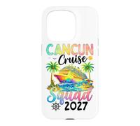 Cancun Cruise Squad 2027 Palmiers Dauphin Ship Voyage Coque pour iPhone 15 Pro